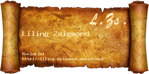Liling Zsigmond névjegykártya